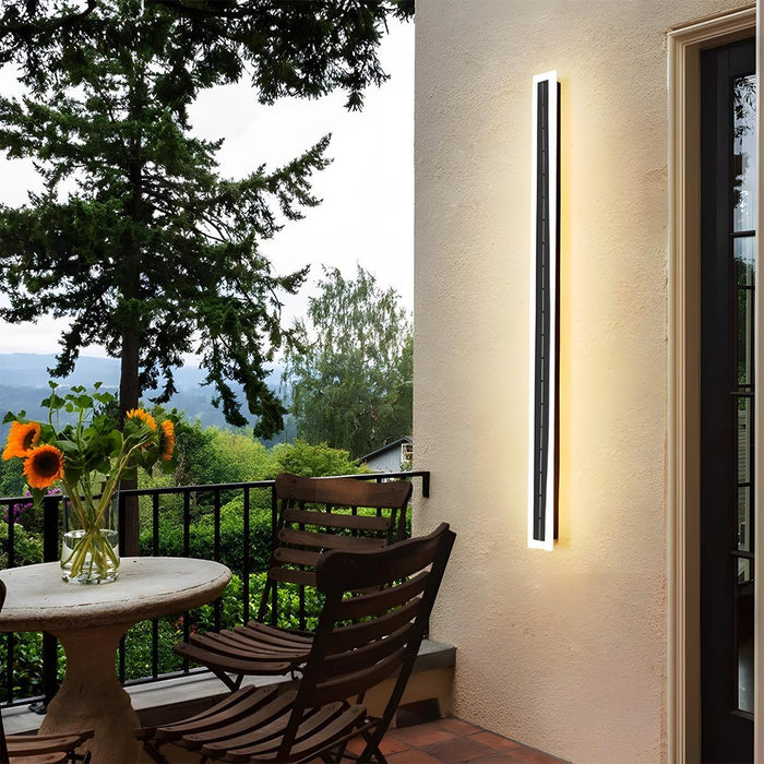 Outdoor LED Strip Porch Light - Solar Powered / Waterproof Wall Sconce - Exterior Lighting Fixture