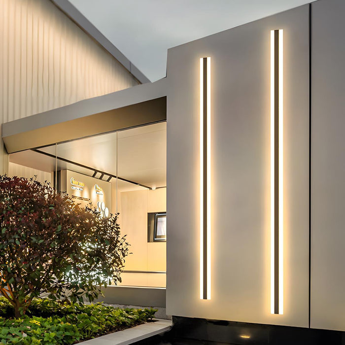Outdoor LED Strip Porch Light - Solar Powered / Waterproof Wall Sconce - Exterior Lighting Fixture