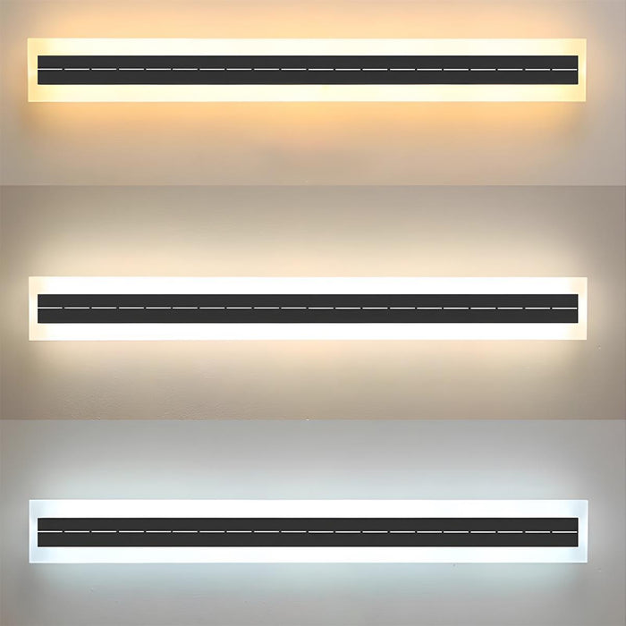 Outdoor LED Strip Porch Light - Solar Powered / Waterproof Wall Sconce - Exterior Lighting Fixture