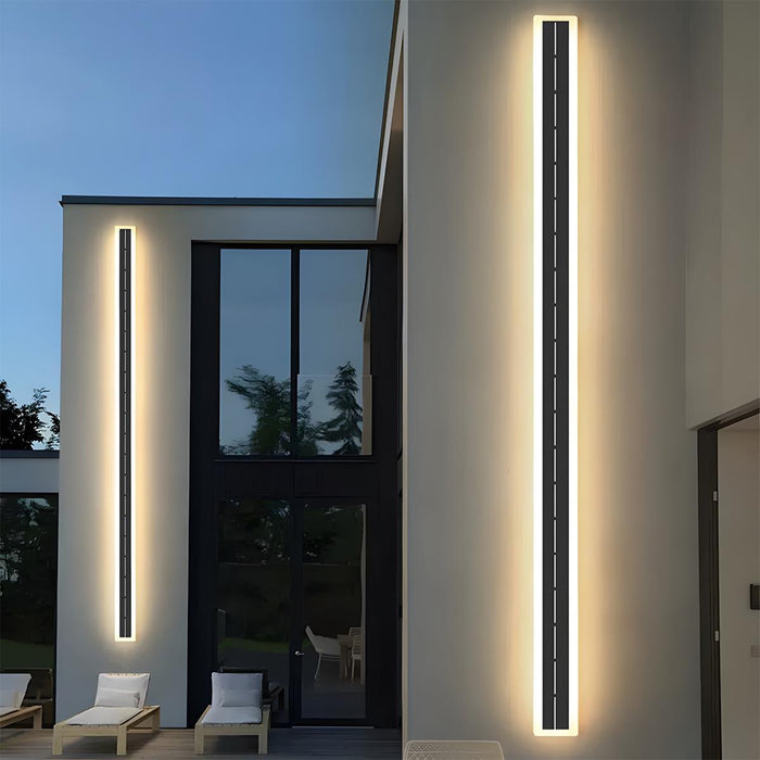 Outdoor LED Strip Porch Light - Solar Powered / Waterproof Wall Sconce - Exterior Lighting Fixture