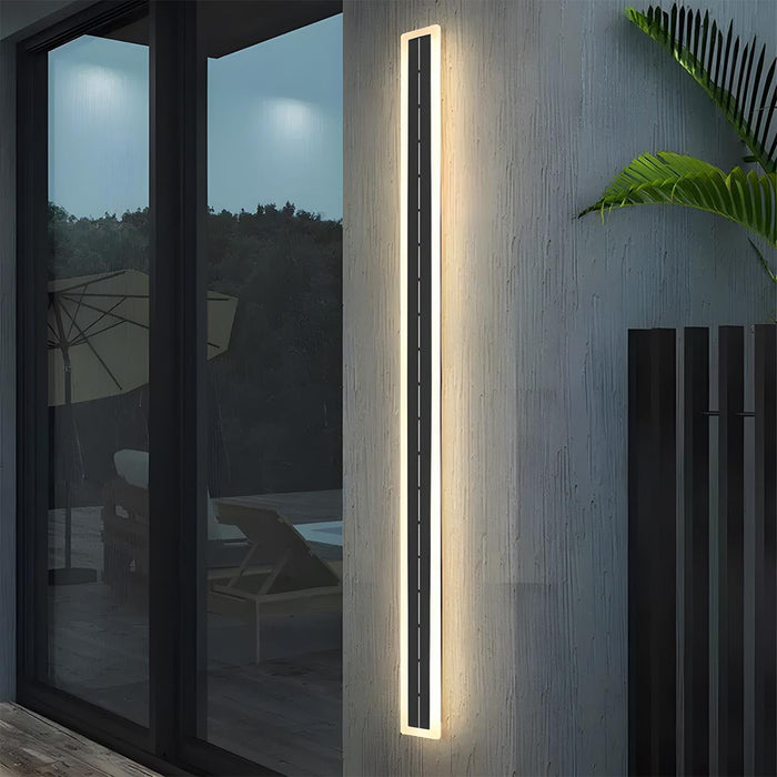 Outdoor LED Strip Porch Light - Solar Powered / Waterproof Wall Sconce - Exterior Lighting Fixture