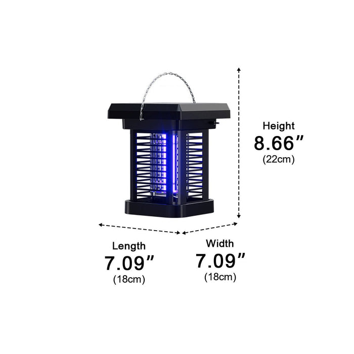 Mosquito Bug Zapper Lantern - Solar Powered / Waterproof Outdoor LED Light, Hanging Pest Killer