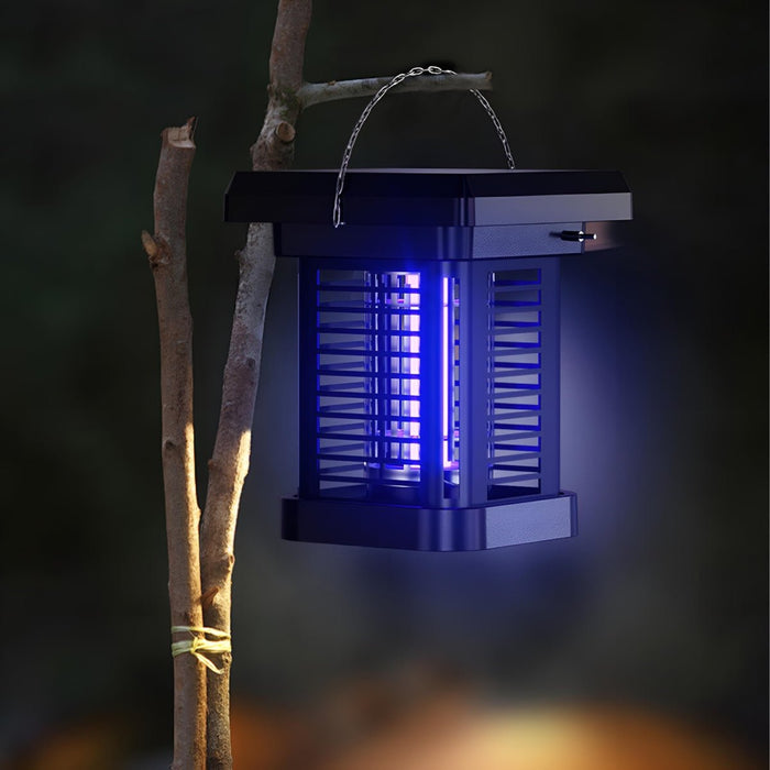 Mosquito Bug Zapper Lantern - Solar Powered / Waterproof Outdoor LED Light, Hanging Pest Killer