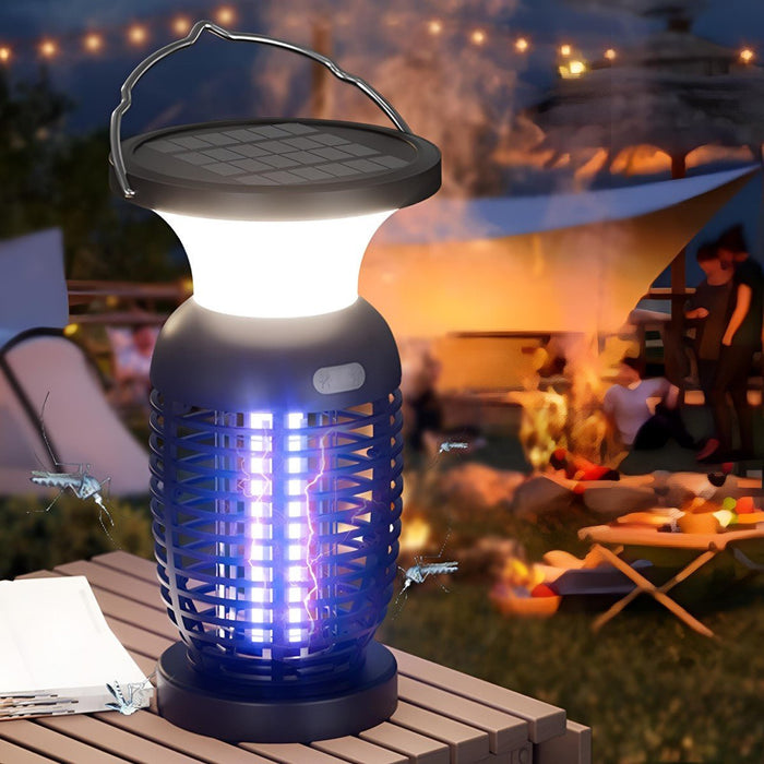 Mosquito Bug Zapper Lantern - Solar Powered / Waterproof Outdoor LED Light, Hanging Pest Killer