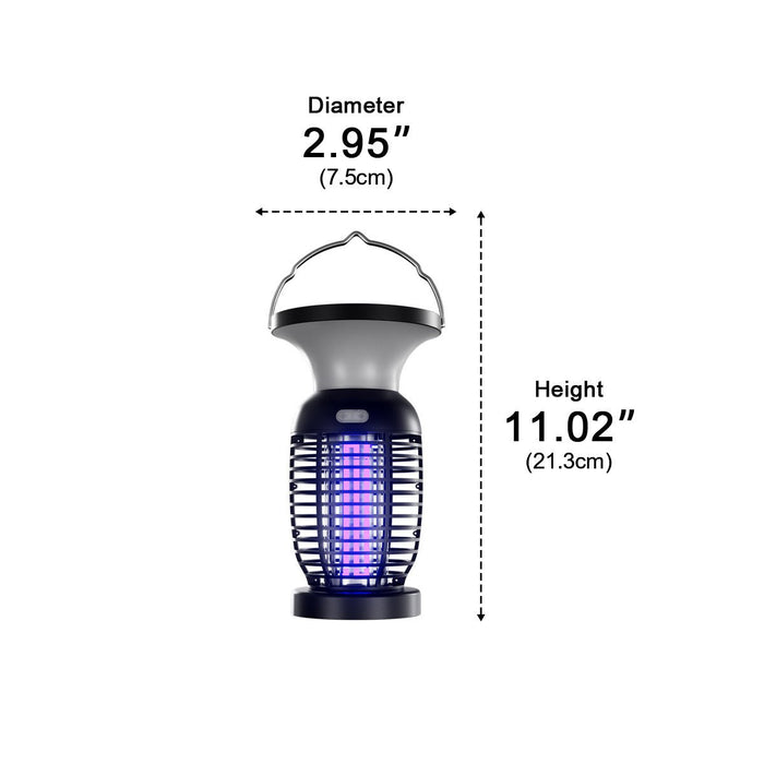 Mosquito Bug Zapper Lantern - Solar Powered / Waterproof Outdoor LED Light, Hanging Pest Killer