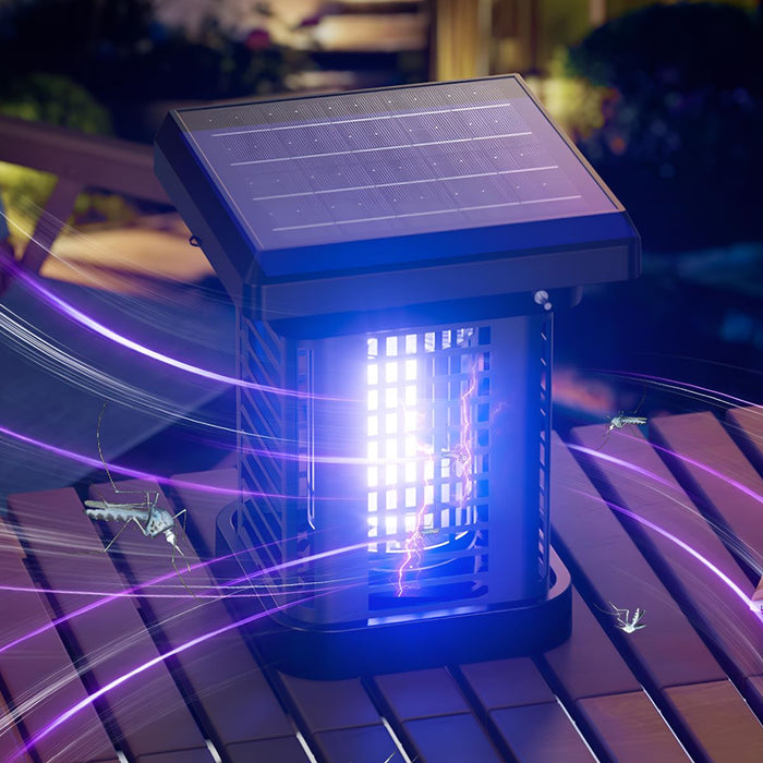 Mosquito Bug Zapper Lantern - Solar Powered / Waterproof Outdoor LED Light, Hanging Pest Killer