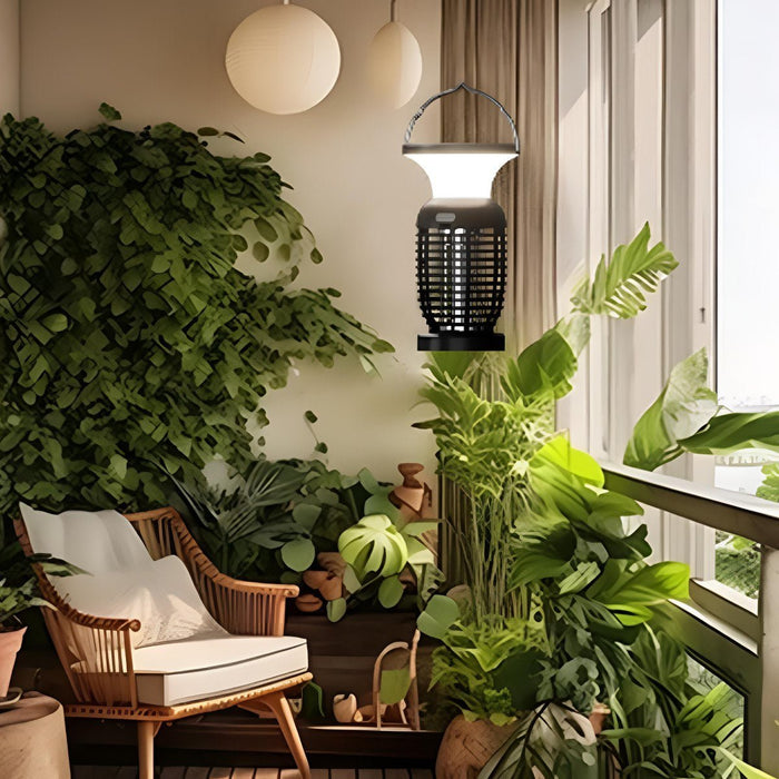Mosquito Bug Zapper Lantern - Solar Powered / Waterproof Outdoor LED Light, Hanging Pest Killer