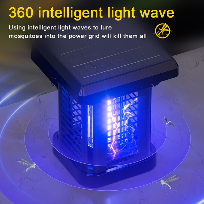 Mosquito Bug Zapper Lantern - Solar Powered / Waterproof Outdoor LED Light, Hanging Pest Killer