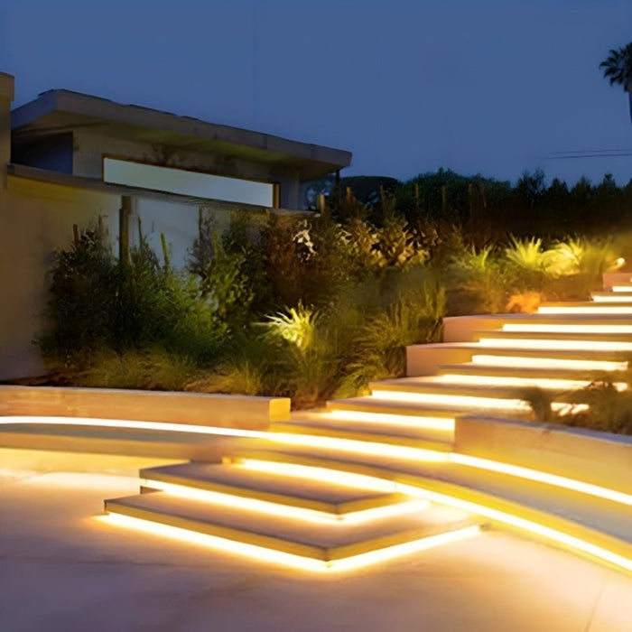 Solar Recessed LED Linear Light Strip - Outdoor Pathway, Deck, Garden Lighting with Remote Control