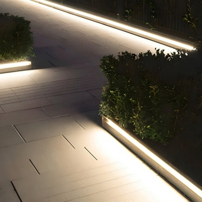Solar Recessed LED Linear Light Strip - Outdoor Pathway, Deck, Garden Lighting with Remote Control