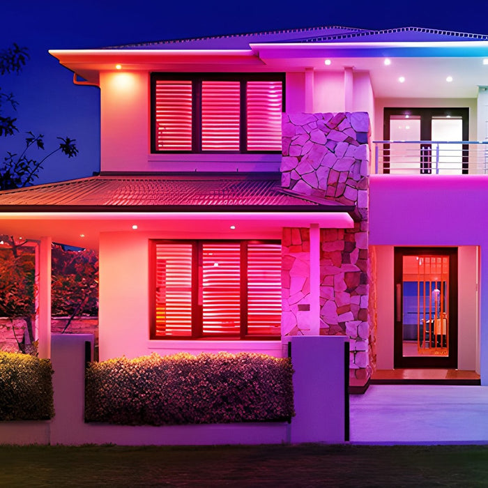 Solar Outdoor RGB LED Strip Light - Waterproof Atmosphere Streamer Lighting, Flexible Garden Patio Decor