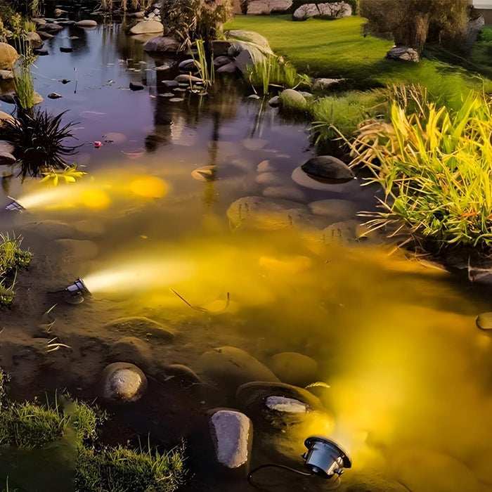 Submersible Spot Lights - Solar Powered / RGB Color Changing - Outdoor Landscape / Pool / Pond Lighting