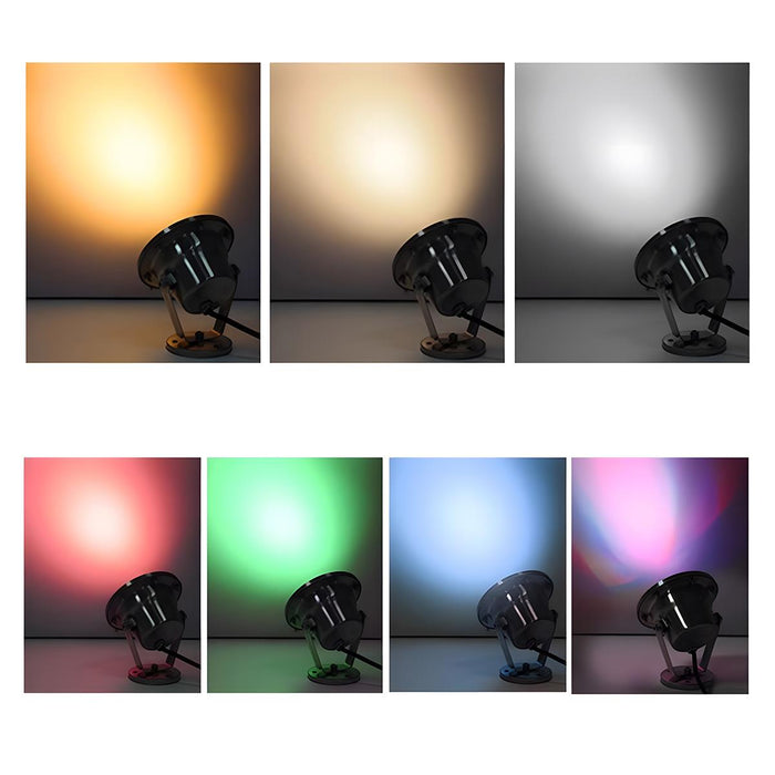 Submersible Spot Lights - Solar Powered / RGB Color Changing - Outdoor Landscape / Pool / Pond Lighting
