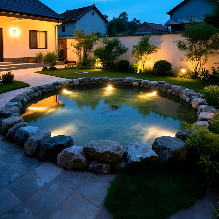 Submersible Spot Lights - Solar Powered / RGB Color Changing - Outdoor Landscape / Pool / Pond Lighting