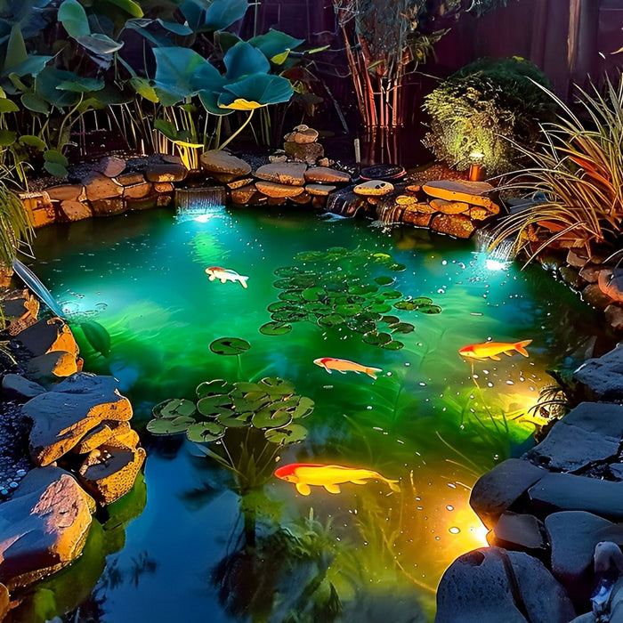 Submersible Spot Lights - Solar Powered / RGB Color Changing - Outdoor Landscape / Pool / Pond Lighting