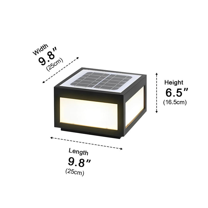 Solar Dusk to Dawn LED Post Cap Light, Waterproof Column Pedestal for Patio/Porch/Yard