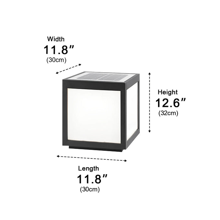 Solar Dusk to Dawn LED Post Cap Light, Waterproof Column Pedestal for Patio/Porch/Yard