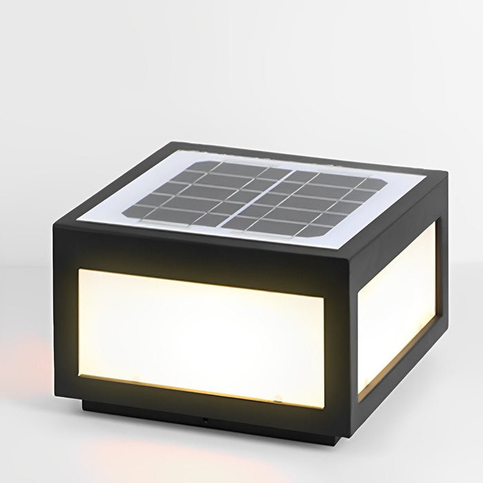 Solar Dusk to Dawn LED Post Cap Light, Waterproof Column Pedestal for Patio/Porch/Yard