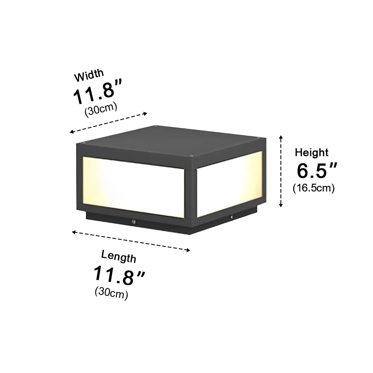 Solar Dusk to Dawn LED Post Cap Light, Waterproof Column Pedestal for Patio/Porch/Yard