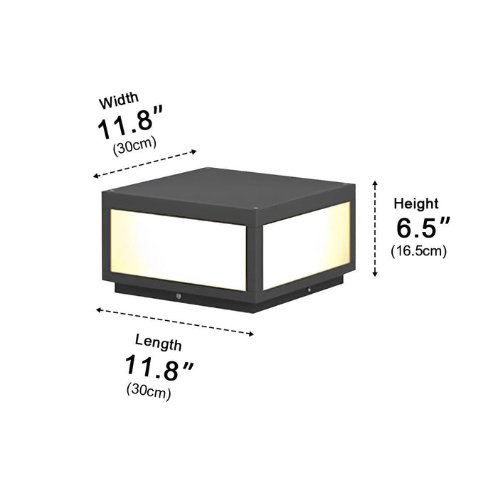 Solar Dusk to Dawn LED Post Cap Light, Waterproof Column Pedestal for Patio/Porch/Yard