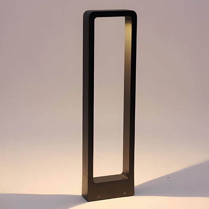 Solar Waterproof LED Outdoor Post Light, Modern Minimalist Rectangular Frame Landscape Lighting for Garden/Yard/Patio