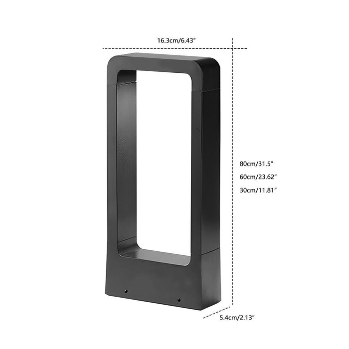 Solar Waterproof LED Outdoor Post Light, Modern Minimalist Rectangular Frame Landscape Lighting for Garden/Yard/Patio