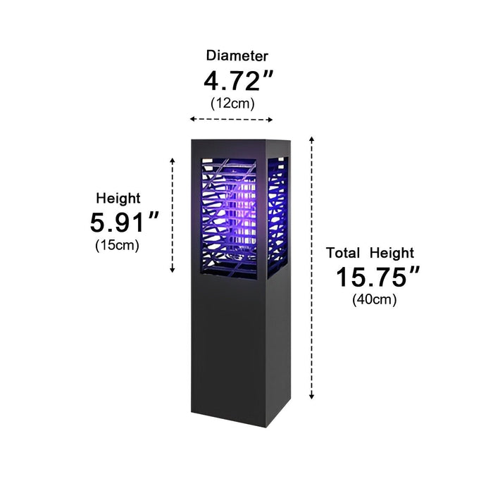 Solar Waterproof Rectangular LED Outdoor Bug Zapper - UV Mosquito Killer, Chemical-Free Pest Control / Garden Lawn Light