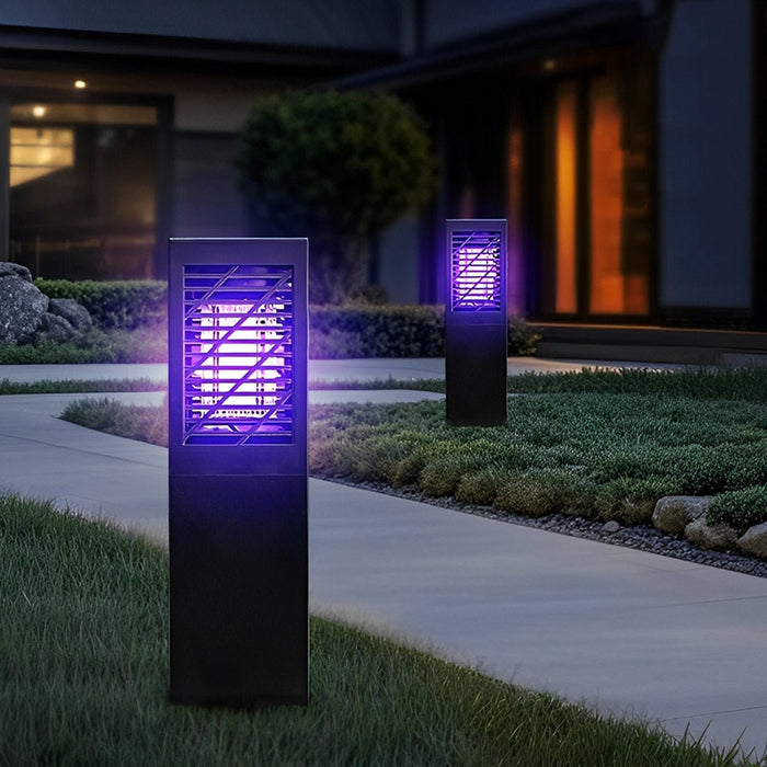 Solar Waterproof Rectangular LED Outdoor Bug Zapper - UV Mosquito Killer, Chemical-Free Pest Control / Garden Lawn Light