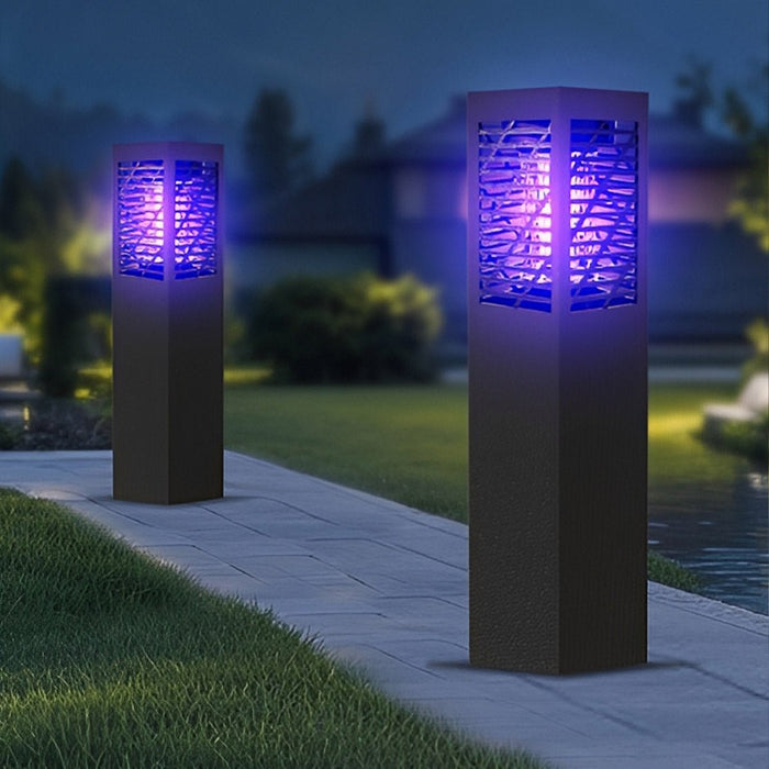 Solar Waterproof Rectangular LED Outdoor Bug Zapper - UV Mosquito Killer, Chemical-Free Pest Control / Garden Lawn Light