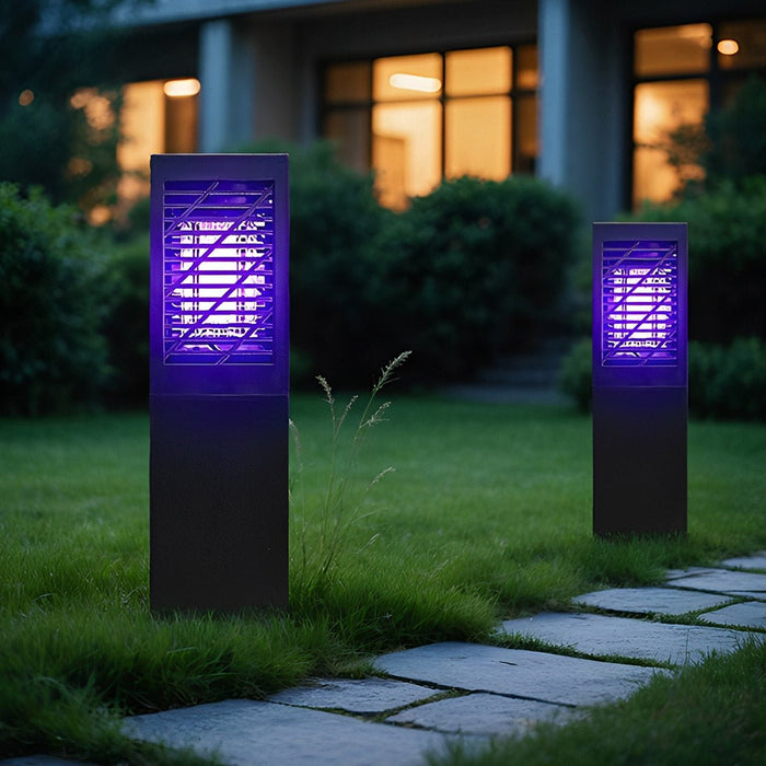 Solar Waterproof Rectangular LED Outdoor Bug Zapper - UV Mosquito Killer, Chemical-Free Pest Control / Garden Lawn Light