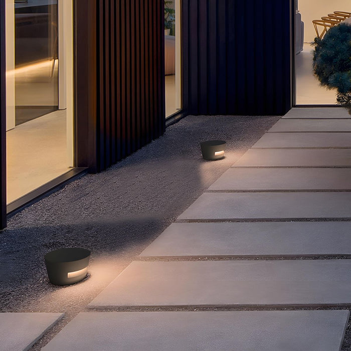 Solar Outdoor Landscape Light, Round LED Pathway, Waterproof Garden Deck, Dusk to Dawn Easy Install