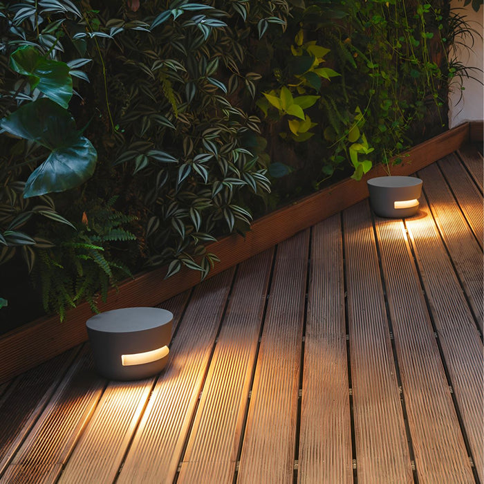 Solar Outdoor Landscape Light, Round LED Pathway, Waterproof Garden Deck, Dusk to Dawn Easy Install