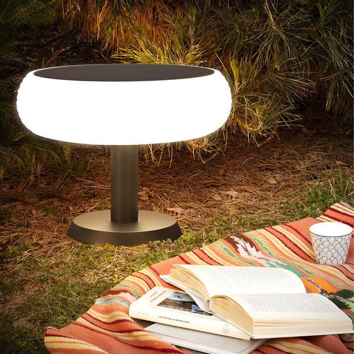 Solar LED Outdoor Post Light - Round, Removable Base, Weatherproof Design