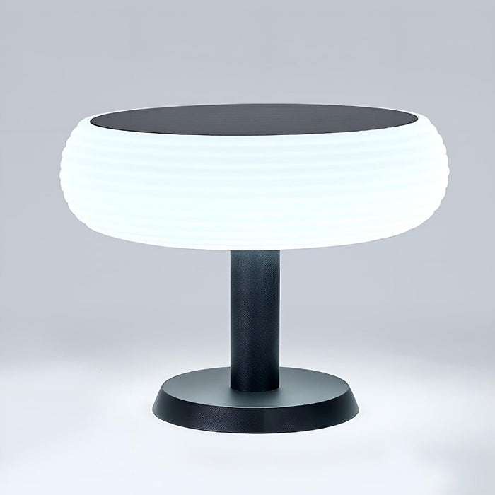 Solar LED Outdoor Post Light - Round, Removable Base, Weatherproof Design