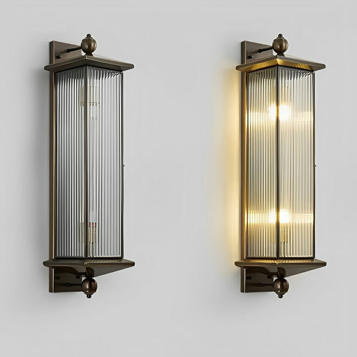 Solar Outdoor Wall Sconce, Rustic Copper LED Porch Light, IP65 Waterproof, Dusk to Dawn, Patio/Yard/Corridor