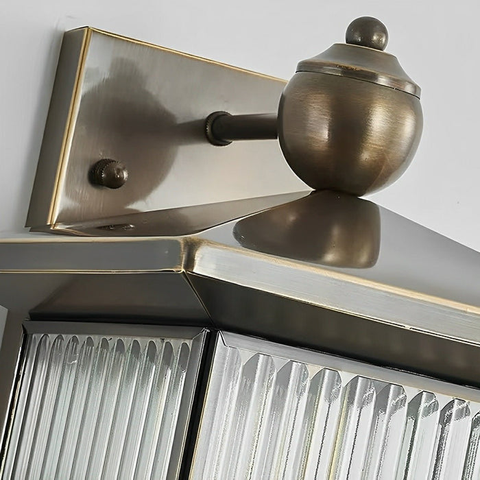 Solar Outdoor Wall Sconce, Rustic Copper LED Porch Light, IP65 Waterproof, Dusk to Dawn, Patio/Yard/Corridor