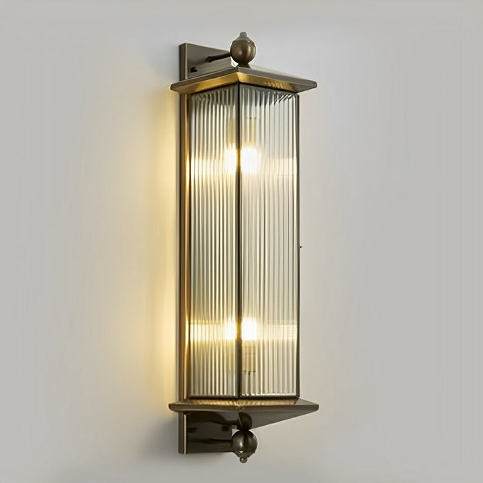 Solar Outdoor Wall Sconce, Rustic Copper LED Porch Light, IP65 Waterproof, Dusk to Dawn, Patio/Yard/Corridor