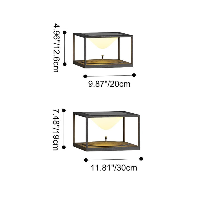 Solar Dusk to Dawn, Waterproof IP65, Cube Dripping Raindrop Post Light for Patio/Porch/Yard