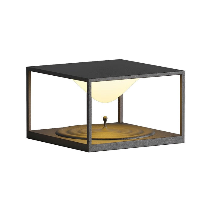 Solar Dusk to Dawn, Waterproof IP65, Cube Dripping Raindrop Post Light for Patio/Porch/Yard