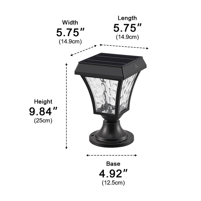 Solar Waterproof Water Wave Lampshade LED Outdoor Post Light - Garden Pathway Driveway Driveway Lighting, Decorative Landscape Lamp