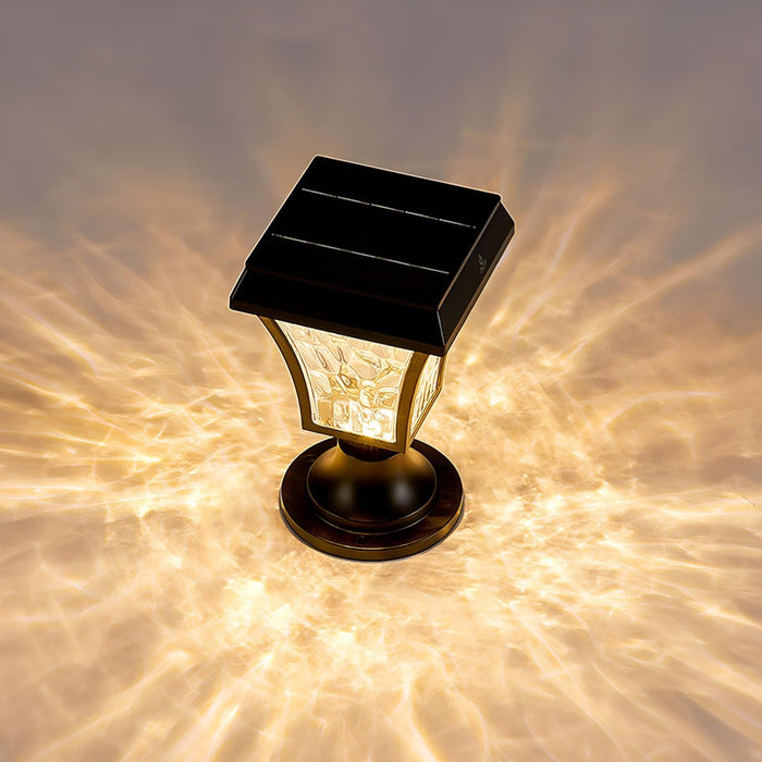 Solar Waterproof Water Wave Lampshade LED Outdoor Post Light - Garden Pathway Driveway Driveway Lighting, Decorative Landscape Lamp