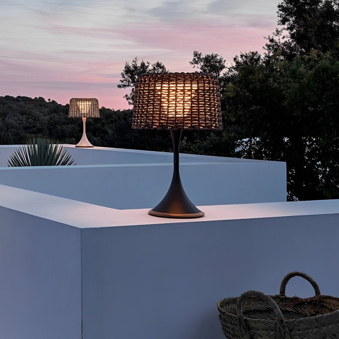 Solar Outdoor Floor Lamp, Waterproof LED Weave Shade for Garden/Patio/Yard, Easy Install