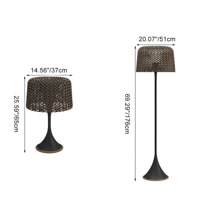 Solar Outdoor Floor Lamp, Waterproof LED Weave Shade for Garden/Patio/Yard, Easy Install