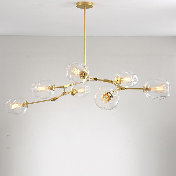 Globe Sputnik Chandelier Industrial Glass Blue Chandelier