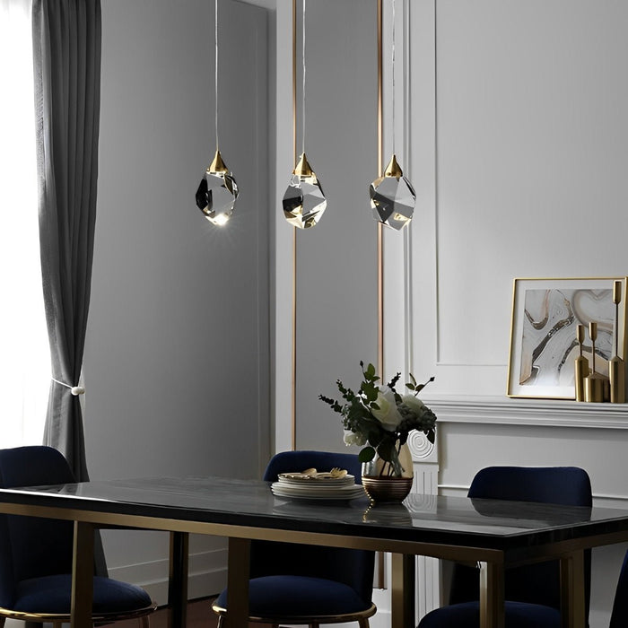 Spiral Crystal Droplets Staircase Chandelier - Modern Duplex Foyer Entryway Pendant Light