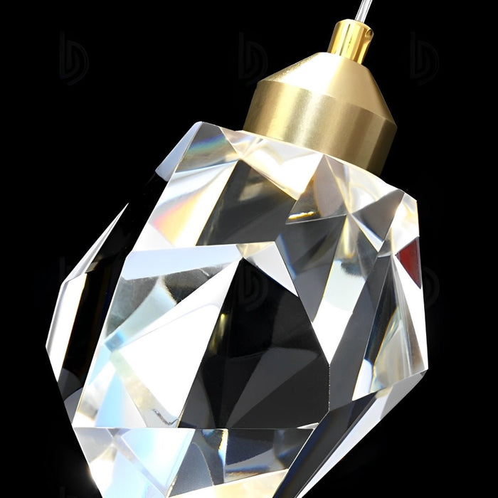 Spiral Crystal Droplets Staircase Chandelier - Modern Duplex Foyer Entryway Pendant Light