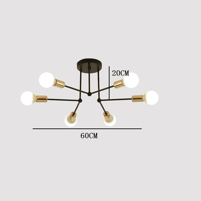 6 Lights LED Modern Ceiling Lights Flush Mount Lighting Hanging Ceiling Lights