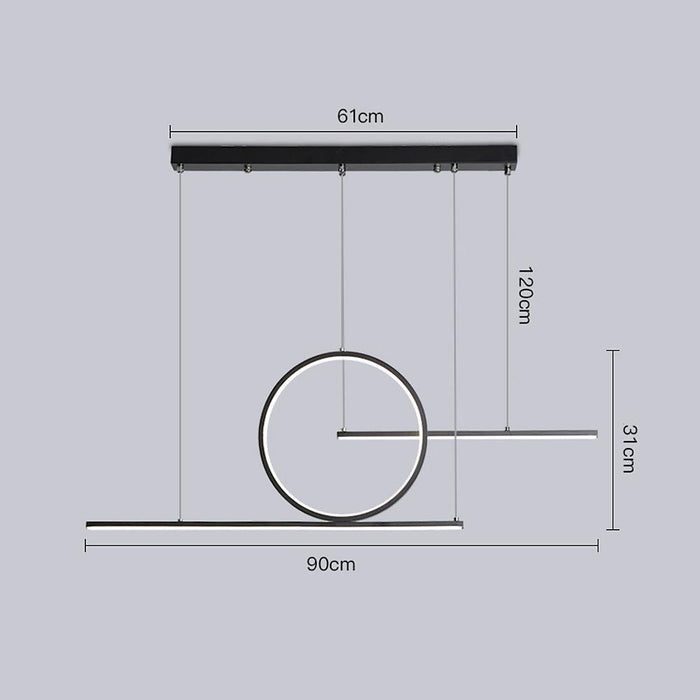 Circle Linear Design LED Modern Chandelier Hanging Ceiling Lights