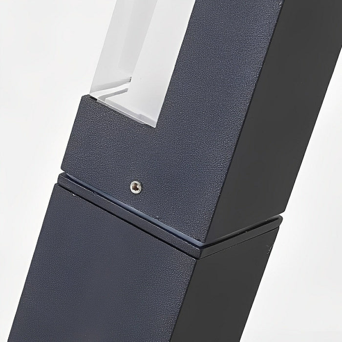 Square Column Modern LED Outdoor Pathway Light - Die-Cast Aluminum / Acrylic Diffuser, Warm Illumination for Garden Walkways
