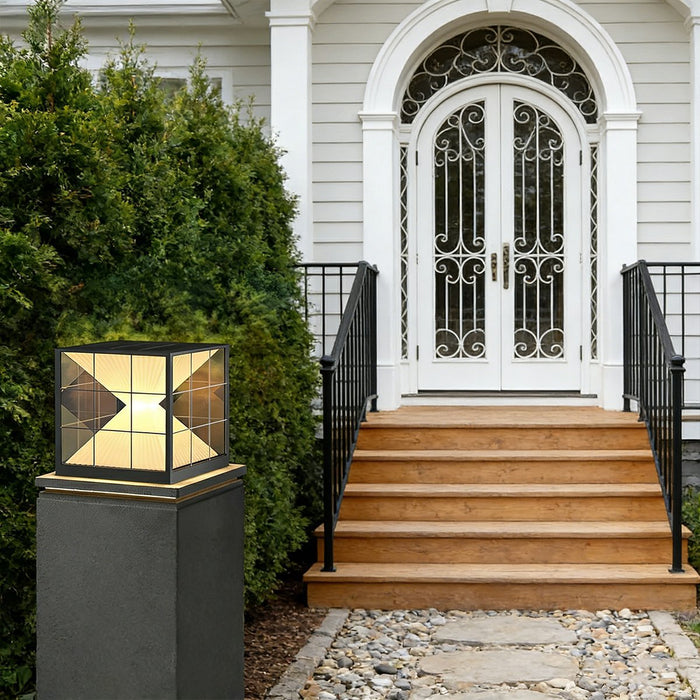 Square Solar Fence Post Lights - Outdoor Cap-Style LED Accent Lighting for Decks, Patios, and Garden Pathways